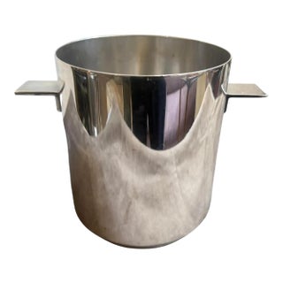 1970s Minimalist Silver Plated Ice Bucket by Lino Sabattini for Christofle For Sale