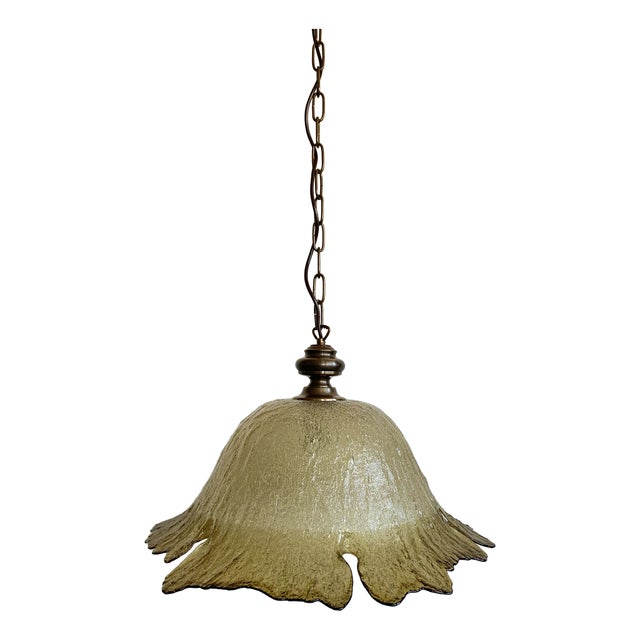 Large Vintage Daylily Pendant Lamp from Peill & Putzler For Sale