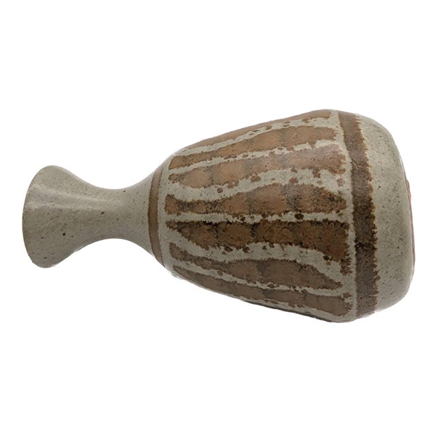 Mid-Century Modern Mid 20th Century Artist Signed Studio Pottery Glazed Stoneware Bud Vase For Sale - Image 3 of 11