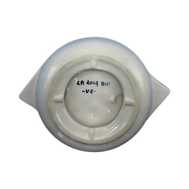 Ceramic Vintage Harry's Bar Venezia Italy Periwinkle Blue Ceramic Ashtray Venice For Sale - Image 7 of 12