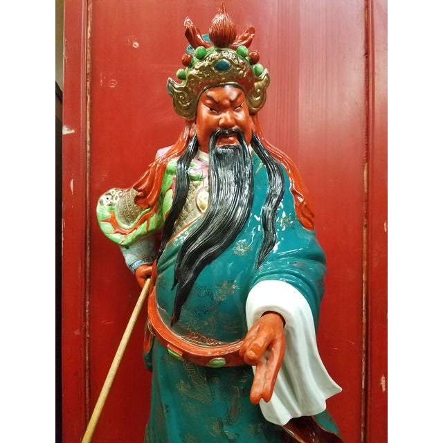 Chinese 1960's Kwan Kung Guan Gong or Guan Yu Gong Warrior God Of War, Warrior of Peace Statue Figure. This large majestic...