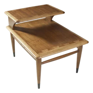 1950s Single Lane Acclaim Walnut Two-Tier Side Table by Andre Bus