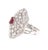 Contemporary 3.61 Carat Ruby Rose Cut Diamond 14 Karat White Gold Cocktail Ring, Size 6 For Sale - Image 3 of 6