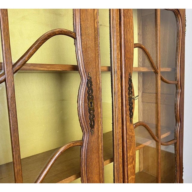 Vintage Louis XVI French Oak Display Cabinet For Sale - Image 5 of 14