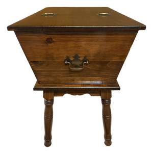 1977 Ethan Allen "Old Tavern" Solid Pine Dough Box End Table With Storage