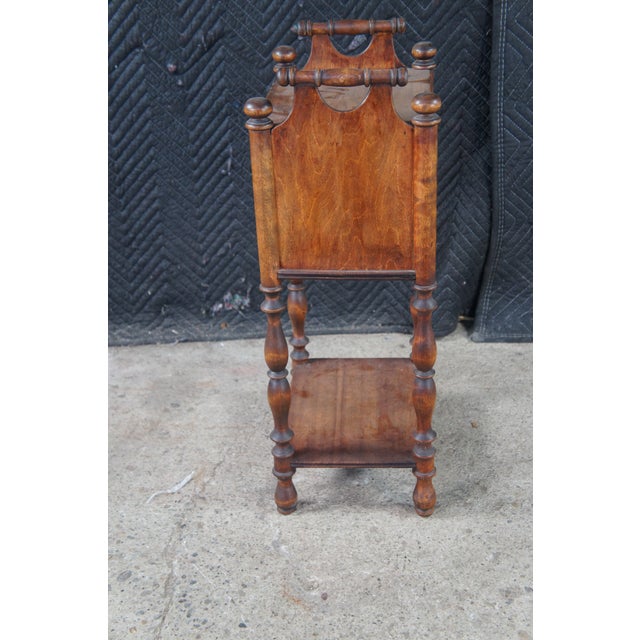 Antique Cushman Mahogany Humidor Tobacco Smoking Cabinet Table Stand 27" For Sale - Image 9 of 11