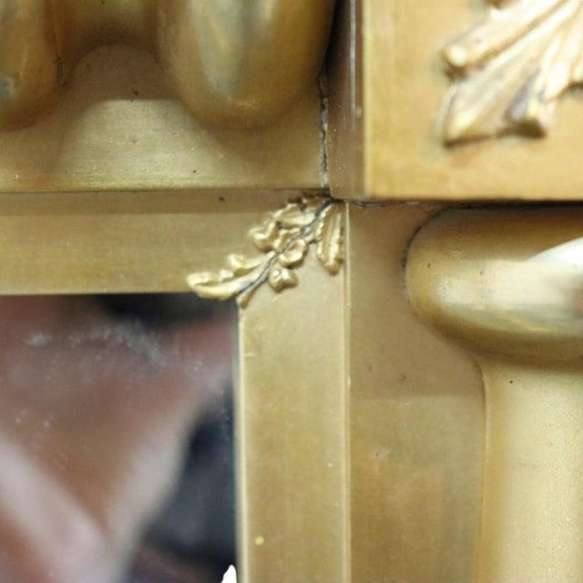 Wood American Empire Classical Gilt Wood 1st Finish Triptych Mirror C1840 For Sale - Image 7 of 9