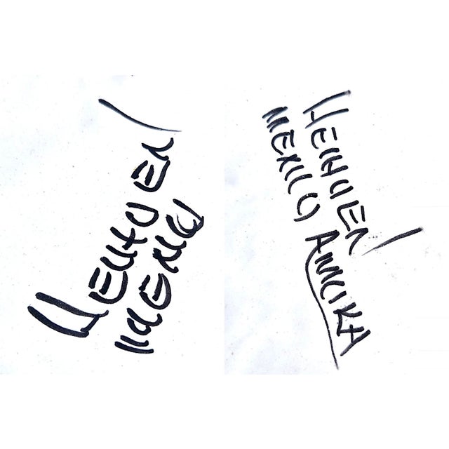 Vintage Hand Painted Talavera Mexico Ceramic Wall Platters, a Pair For Sale - Image 13 of 13