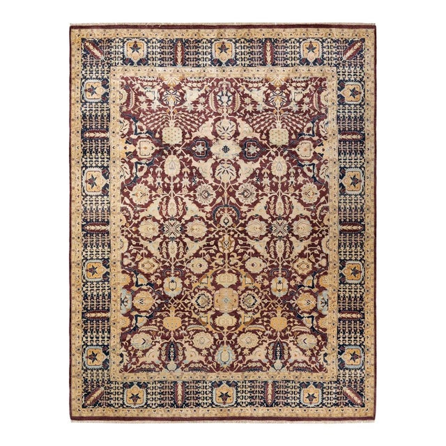 Red Mogul, One-of-a-Kind Hand-Knotted Area Rug in Red, 8' 1" x 10' 5" For Sale - Image 8 of 8