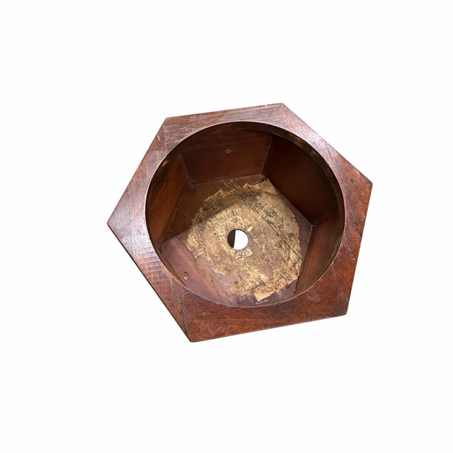 Wood Mid Century Butler Furniture Plant Stand With Knocker Handles and Liner Liner For Sale - Image 7 of 8