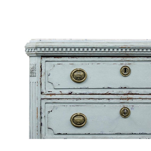 Aqua Antique Chest of Drawers with Faux Marble Tops, 1880, Set of 2 For Sale - Image 8 of 11
