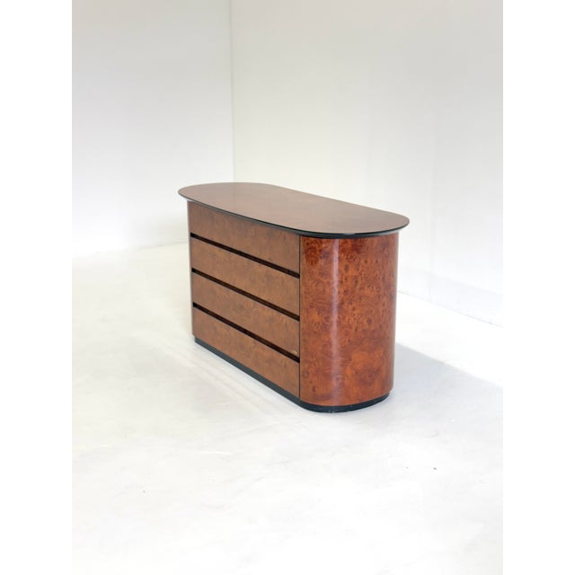 1970s Vintage Chest of Drawers in Lacquered Burl Wood with Bar by Voltan, 1970s For Sale - Image 5 of 10