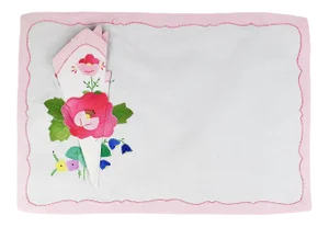 Pink Floral Fabric Placemats and Napkins - Set of 4