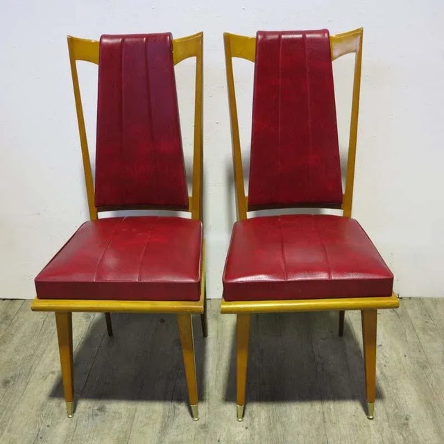 Set of Art Deco French Side Chairs, 1940s For Sale - Image 6 of 16