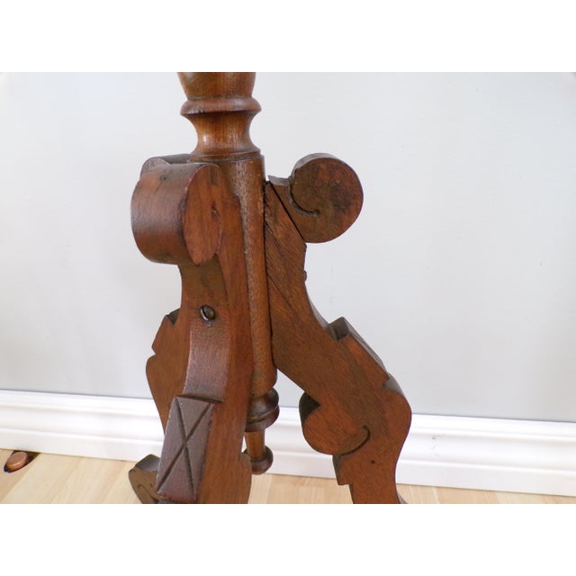 Antique Victorian Plant Stand Eastlake Candlestick Table Tripod Bust Stand For Sale - Image 13 of 13