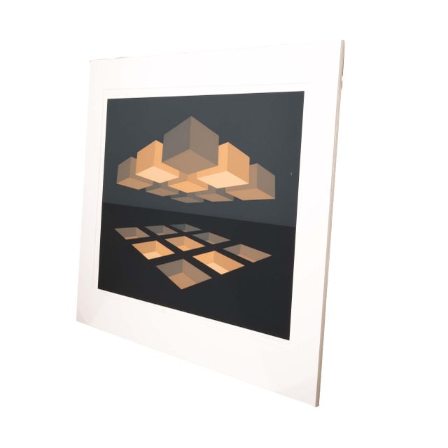 A modern opt art Serigraph on paper titled "Apothosis". Hand signed in pencil, bottom right and numbered 4 of 75. His...