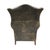 Traditional Vintage English Georgian Style Distressed Olive Green Leather Wingback Library Armchair With Ball & Claw Feet For Sale - Image 3 of 12