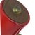 Red Desk Lamp with Faux Wooden Base and Accent & Brass Gooseneck For Sale - Image 3 of 9