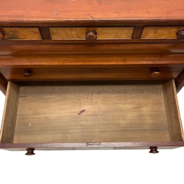 1850s Empire Style Birds Eye Maple Wood Dresser Chest of Drawers With Secret Drawers For Sale - Image 10 of 13