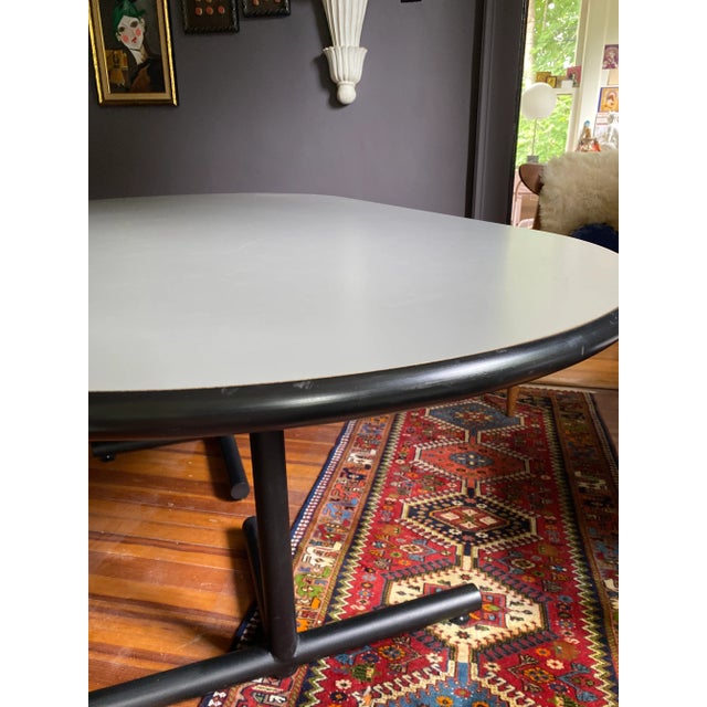 Modern 1980’s Oval Post Modern Dining Table For Sale - Image 3 of 9