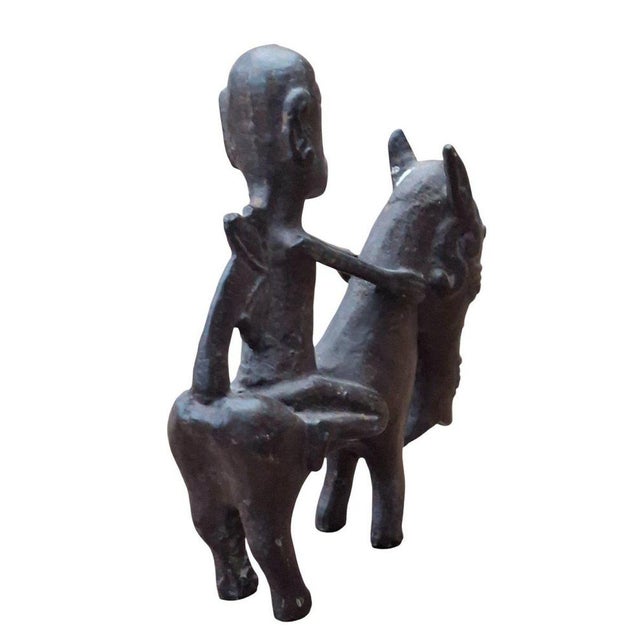 Antique Batak Equestrian Bronze Statuette, 1800s For Sale - Image 5 of 9