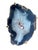 Unusual Modern Handcrafted Drinks Table. A wide grayish blue edge surrounding textured quartize with a nest of purple...