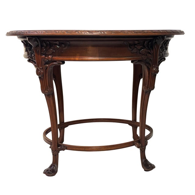A fine Louis Majorelle French Art Nouveau mahogany center table, unsigned. Acquired from a stunning San Francisco estate...