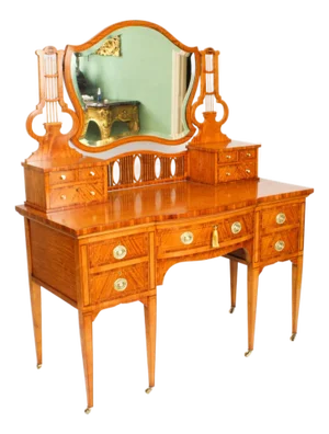Antique Inlaid Satinwood Dressing Table from Maple & Co, 1800s