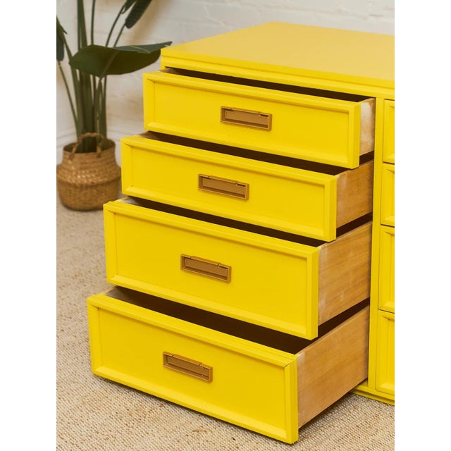 Mid 20th Century Mid 20th Century Yellow Eight Drawer Bamboo Dresser For Sale - Image 5 of 12