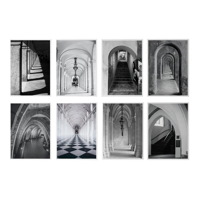 Set of 8 - 'Arches' #1 Unframed Contemporary Black and White Gallery Wall of Photographs Installation For Sale
