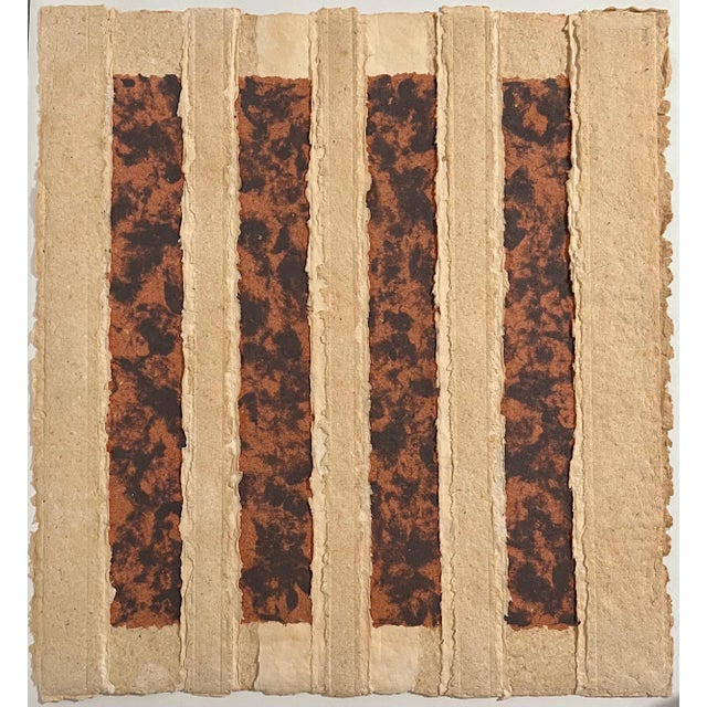 1970s Nancy Genn, Handmade Paper Collage Sculpture Art Assemblage with String Nancy Genn Modernist, 1977 For Sale - Image 5 of 12
