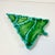 1970s Vintage Folk Art Americana Divided Turquoise Drip Christmas Tree Serving Dish For Sale - Image 6 of 12