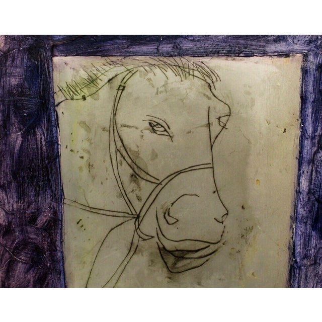 Wood 1990s Contemporary Modern Collage & Paint on Wood Painting by Deborah Putnoi For Sale - Image 7 of 12