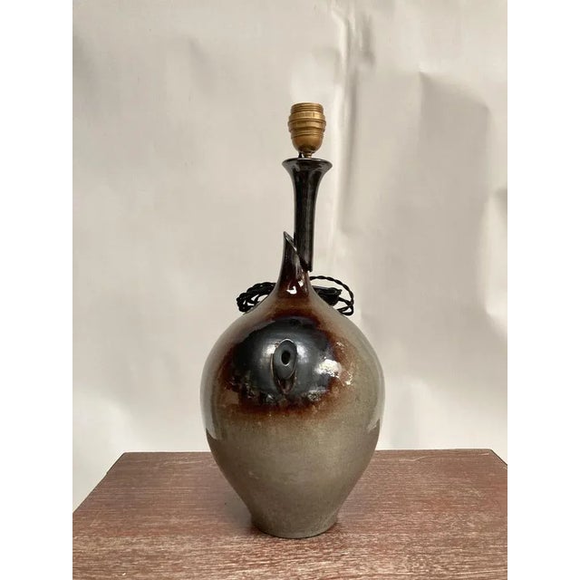 Mid-Century Modern Vintage Ceramic Lamp, 1970s For Sale - Image 3 of 10