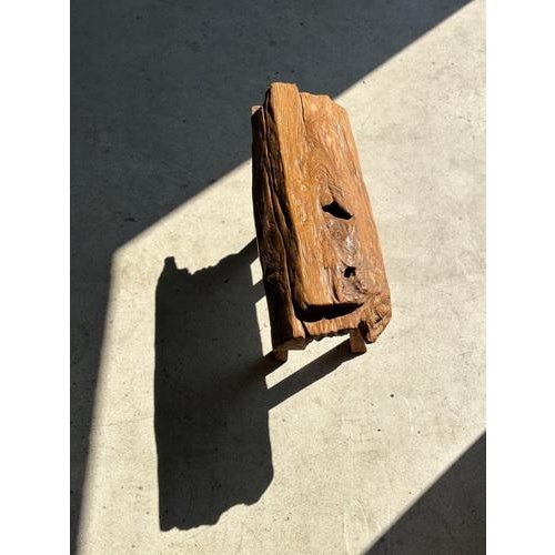 Brutalist Small Brutalist Blond Teak Bench For Sale - Image 3 of 18