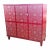 Inlaid red lacquered wooden bar. A single right door with three compartments, a left -wing door with two doors below....