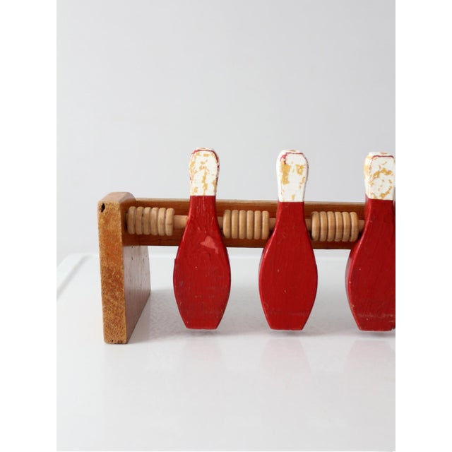 Mid-Century Wooden Tabletop Bowling Game For Sale - Image 13 of 13