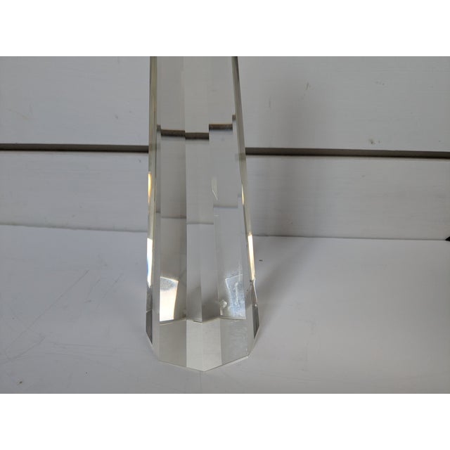 Large Mid 20th Century Crystal Glass Obelisk For Sale - Image 10 of 12