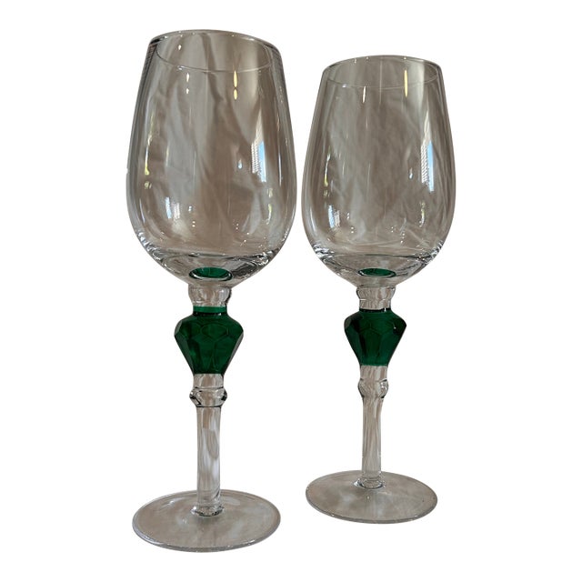 Vintage Gorham Crystal Gemstone Wine Glasses - a Pair For Sale