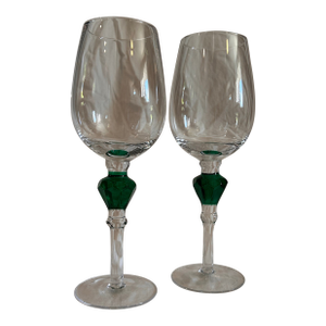 Vintage Gorham Crystal Gemstone Wine Glasses - a Pair