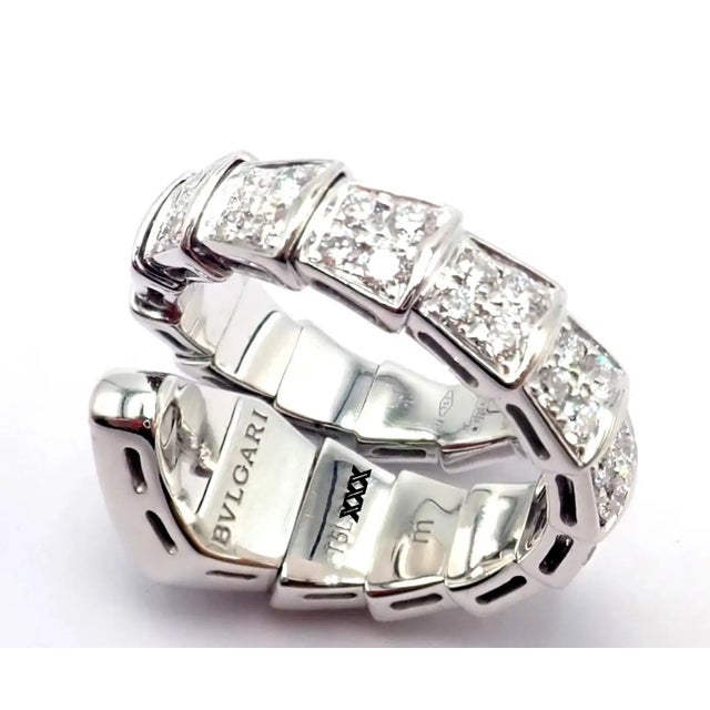 2010s Bulgari Serpenti Viper White Gold Diamond Band Ring, Size 6.5 For Sale - Image 5 of 10