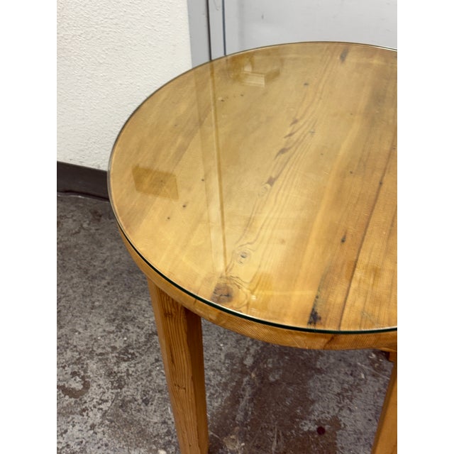 Custom Design Pine + Glass Side Table For Sale In San Francisco - Image 6 of 12