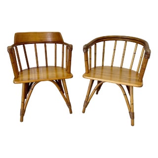 Vintage Heywood Wakefield Ashcraft Line Captains Chairs – Set of 2 For Sale