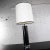 Mid-Century Modern Chrome & Black Faux Leather International Style Cylindrical Table Lamp After Walter Von Nessen For Sale - Image 3 of 13