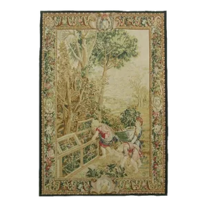 Vintage Tapestry Depicting Greenhouse
