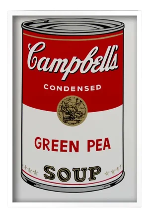 Sunday B. Morning after Andy Warhol, Campbells Green Pea Soup, Silkscreen Print, Framed