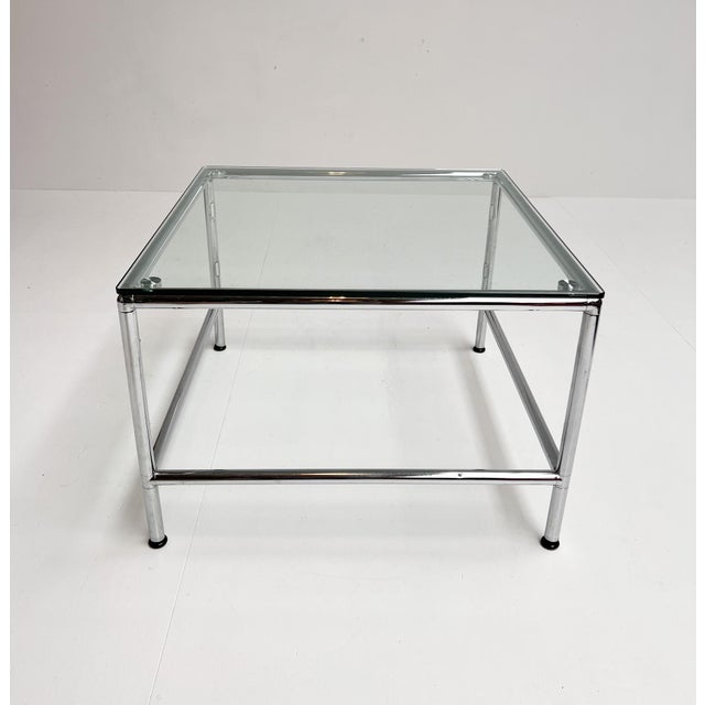 Mid-Century Modern Square Glass Coffee Table, 1990s For Sale - Image 3 of 14