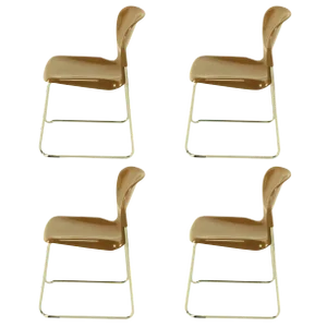 Four Gerd Lange West German Chrome Sm 400 Swing Chairs