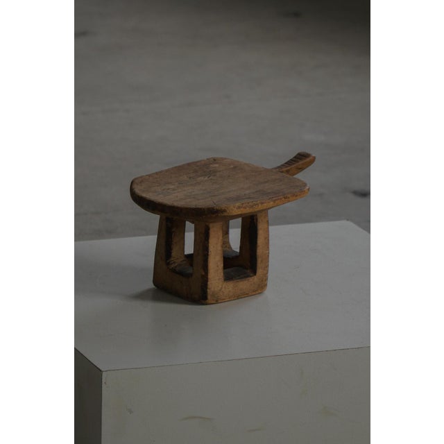 Vintage Hand-Carved Wooden Lobi Stool, 1950s For Sale - Image 12 of 18