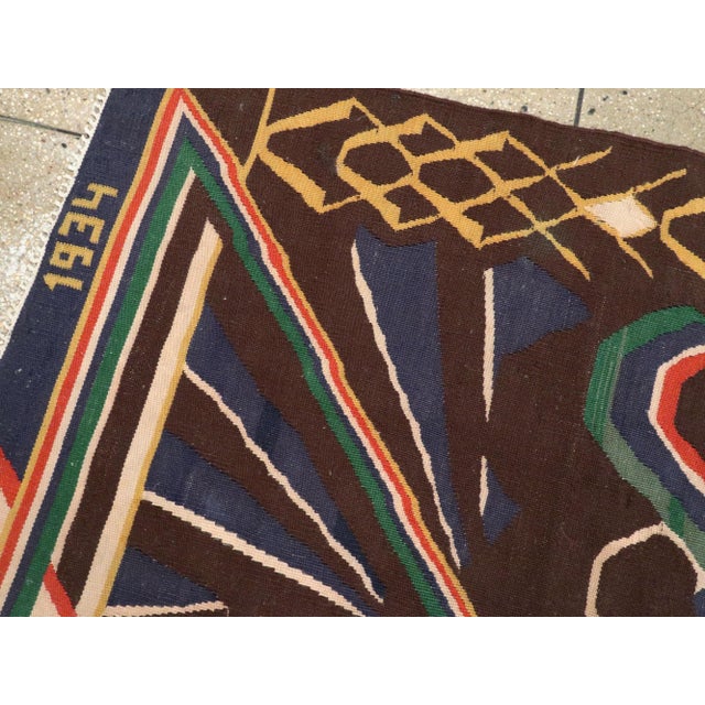 Galerie Shabab Collection Antique Romanian Flat-Weave Rug For Sale - Image 9 of 13